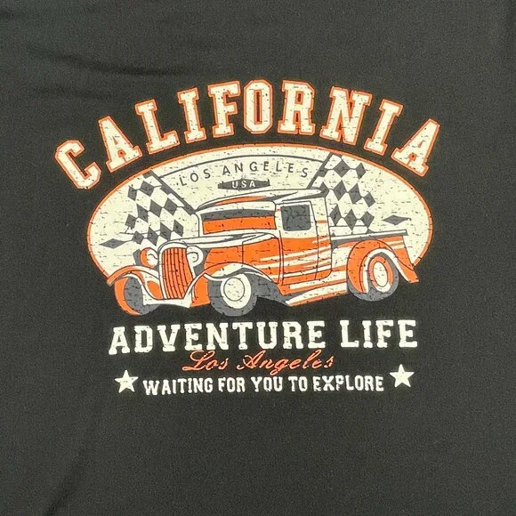 Shein Black Long Sleeve Graphic Tee California Adventure Life, Size Small EUC - Picture 3 of 7